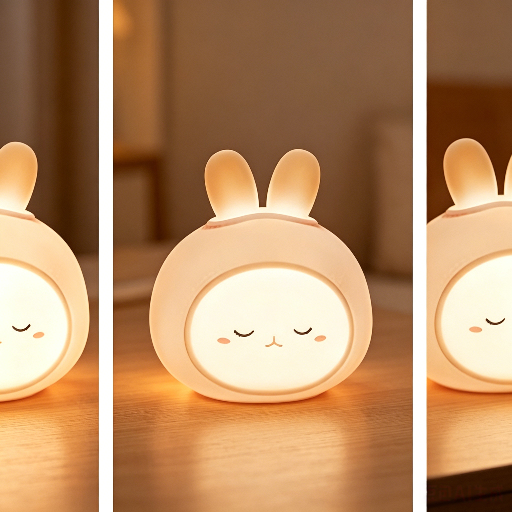 Cute Chick Silicone Night Light USB Rechargeable Touch Control Bedside Sleep Lamp 3-Level Dimming