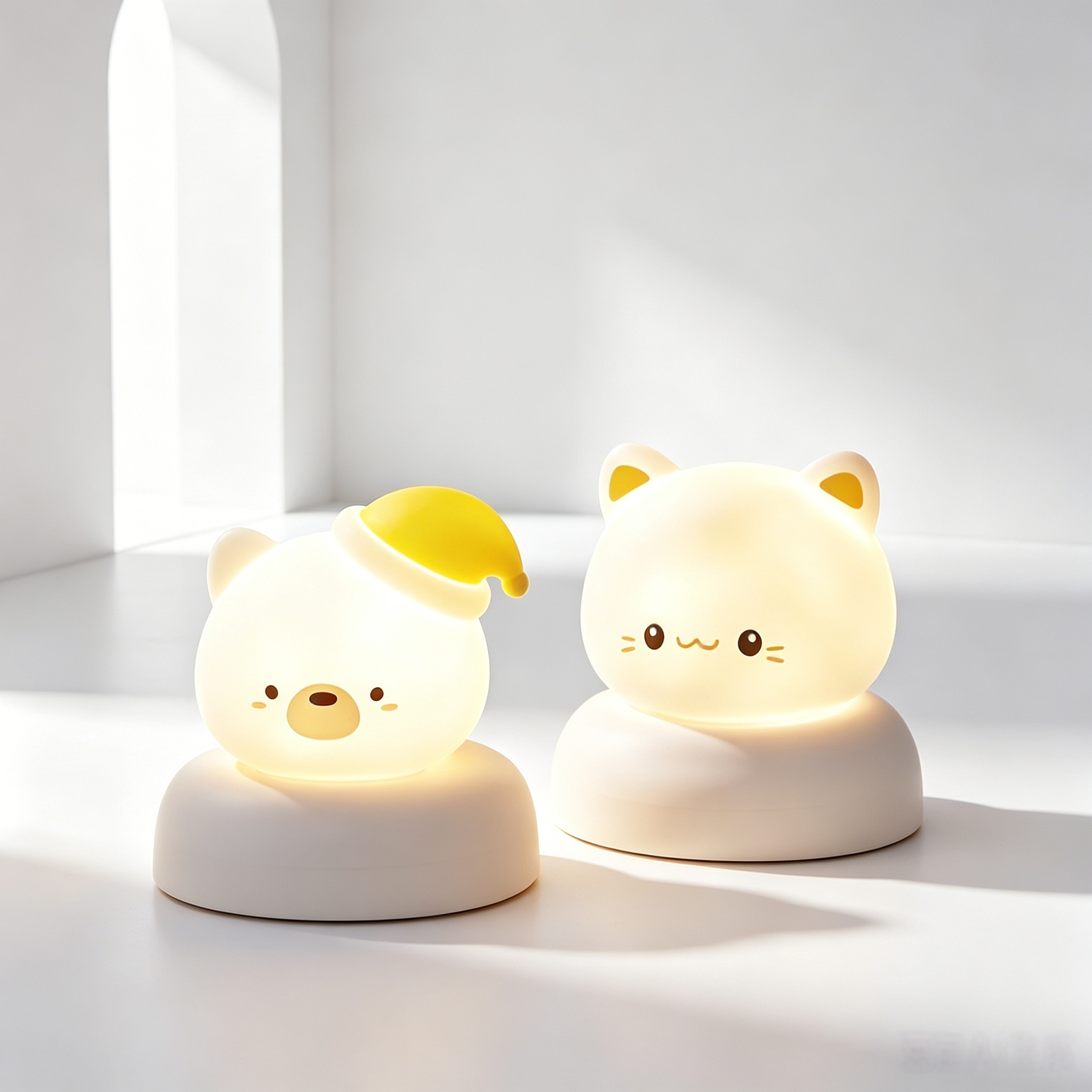 Cute Chick Silicone Night Light USB Rechargeable Touch Control Bedside Sleep Lamp 3-Level Dimming