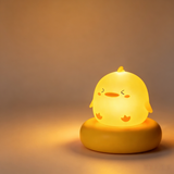 Cute Chick Silicone Night Light USB Rechargeable Touch Control Bedside Sleep Lamp 3-Level Dimming