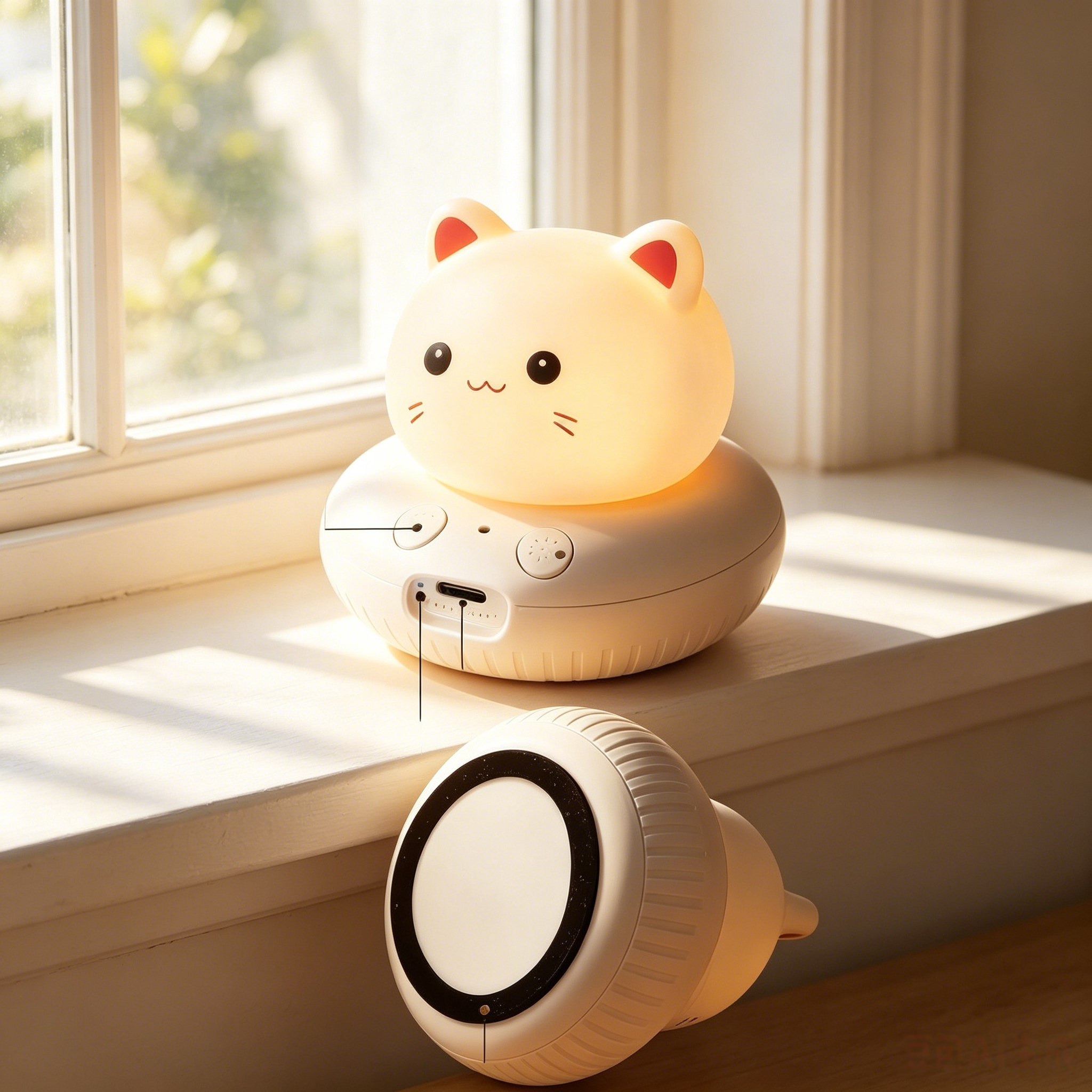 Cute Chick Silicone Night Light USB Rechargeable Touch Control Bedside Sleep Lamp 3-Level Dimming