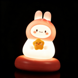 Cute Chick Silicone Night Light USB Rechargeable Touch Control Bedside Sleep Lamp 3-Level Dimming