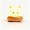 Cute Cat Silicone Night Light USB Rechargeable Touch & Voice Control Bedside Mood Lamp