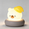 Cute Bear Silicone Night Light USB Rechargeable Voice & Touch Bedside Lamp 3 Brightness Modes