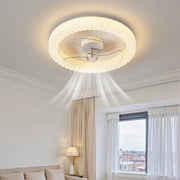 White Round Design Ceiling Fan With LED Lights
