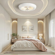 Macaron Simple Stylish Bedroom Ceiling Fan With LED Lights