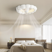 Macaron Simple Stylish Bedroom Ceiling Fan With LED Lights