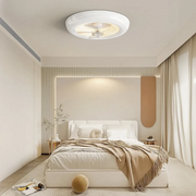 Macaron Simple Stylish Bedroom Ceiling Fan With LED Lights