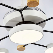 Round Metal Led Ceiling Fan Light
