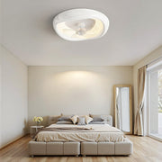 Macaron Simple Stylish Bedroom Ceiling Fan With LED Lights