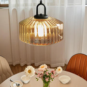 Nordic Modern Vintage Striped Glass Pendant Light