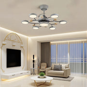 Round Metal Led Ceiling Fan Light