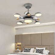 Round Metal Led Ceiling Fan Light