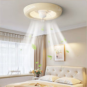 Macaron Simple Stylish Bedroom Ceiling Fan With LED Lights