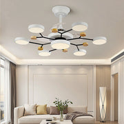 Round Metal Led Ceiling Fan Light