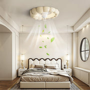 Macaron Simple Stylish Bedroom Ceiling Fan With LED Lights