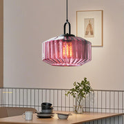 Nordic Modern Vintage Striped Glass Pendant Light