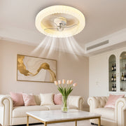 White Round Design Ceiling Fan With LED Lights