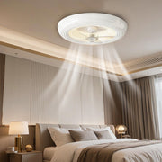Macaron Simple Stylish Bedroom Ceiling Fan With LED Lights