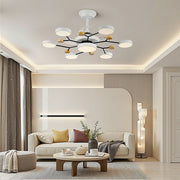 Round Metal Led Ceiling Fan Light