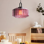 Nordic Modern Vintage Striped Glass Pendant Light