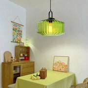 Nordic Modern Vintage Striped Glass Pendant Light