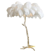 Chic Feather Decorated Floor Lamp