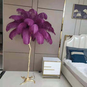 Chic Feather Decorated Floor Lamp