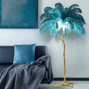 Chic Feather Decorated Floor Lamp