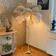 Chic Feather Decorated Floor Lamp