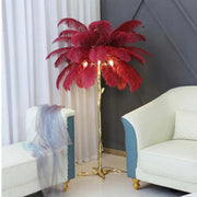Chic Feather Decorated Floor Lamp