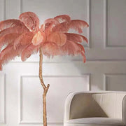 Chic Feather Decorated Floor Lamp