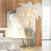 Chic Feather Decorated Floor Lamp