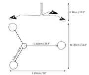 Elegant Adjustable Sculptural Ceiling Light