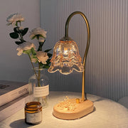 Vintage Flower Shape Candle Aromatherapy Glass Table Lamp