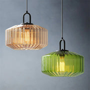 Nordic Modern Vintage Striped Glass Pendant Light