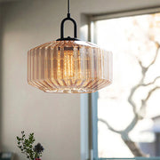Nordic Modern Vintage Striped Glass Pendant Light