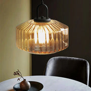 Nordic Modern Vintage Striped Glass Pendant Light