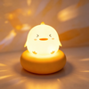Cute Chick Silicone Night Light USB Rechargeable Touch Control Bedside Sleep Lamp 3-Level Dimming