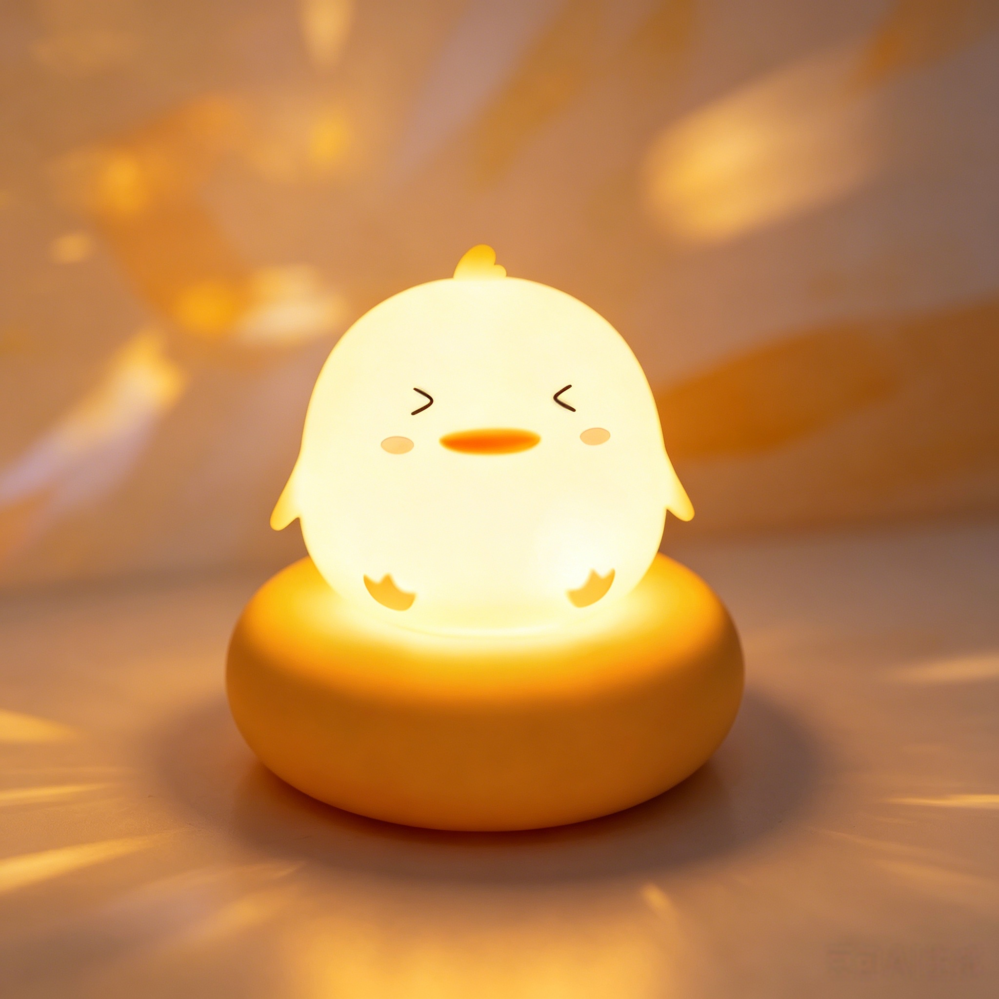 Cute Chick Silicone Night Light USB Rechargeable Touch Control Bedside Sleep Lamp 3-Level Dimming