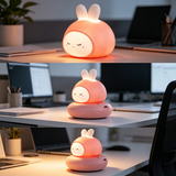 Cute Chick Silicone Night Light USB Rechargeable Touch Control Bedside Sleep Lamp 3-Level Dimming